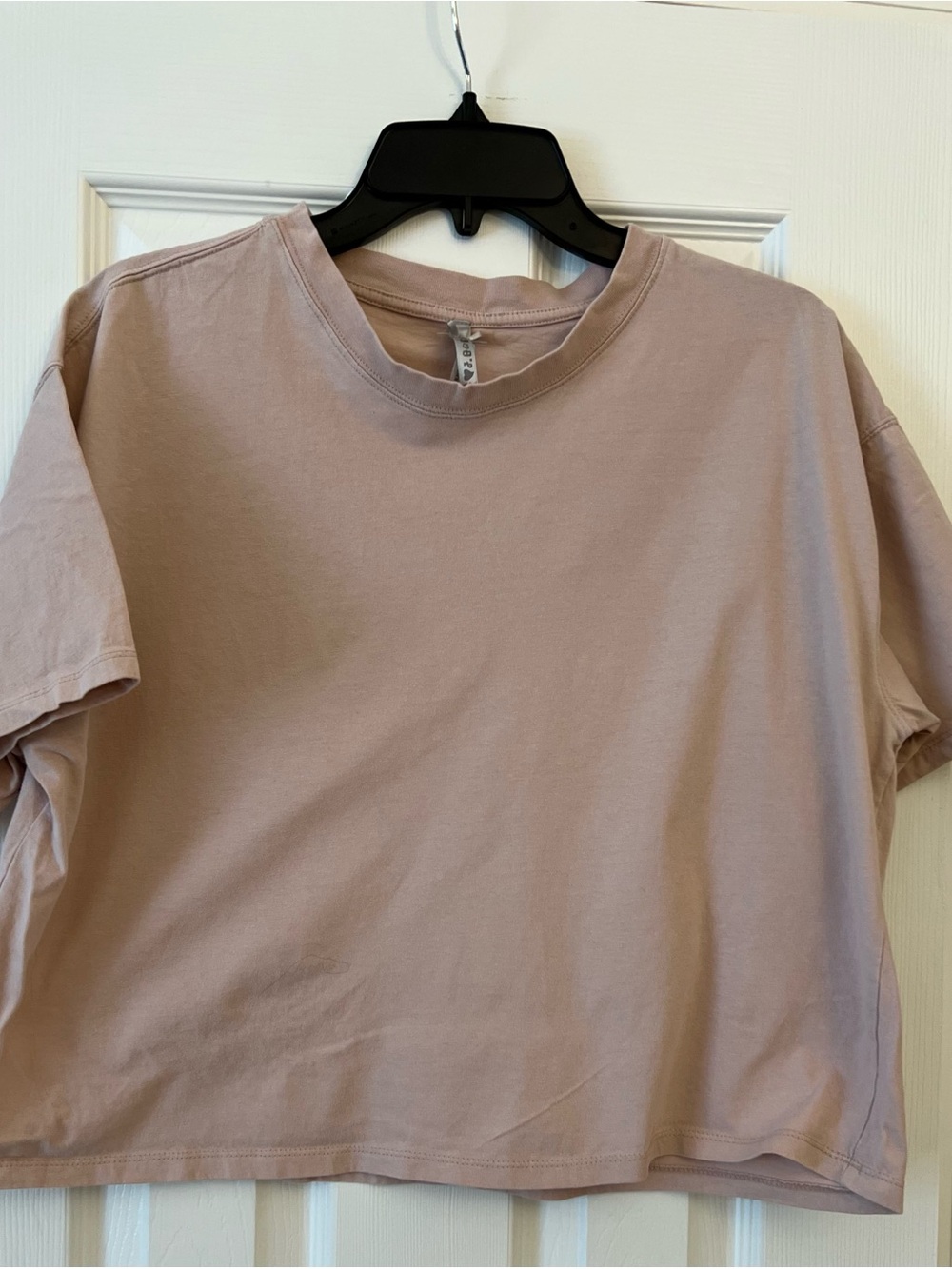 Cropped Crewneck Tee in Dusty Mauve